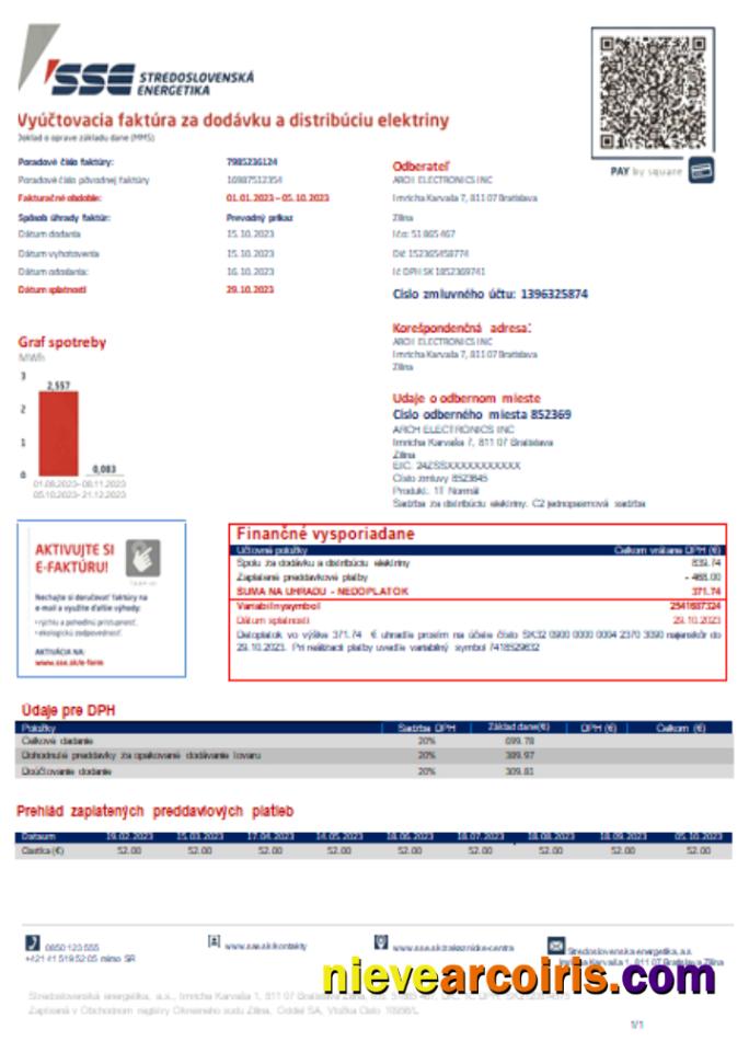 Stredoslovenka Energetika utility business bill